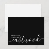 Correspondance Carte de note Monogramme Mariage de nom de couple (Devant / Derrière)