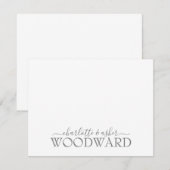 Correspondance Carte de note Monogramme Mariage de nom de couple (Devant / Derrière)