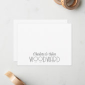 Correspondance Carte de note Monogramme Mariage de nom de couple (Devant/Arrière en situation)