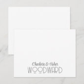 Correspondance Carte de note Monogramme Mariage de nom de couple (Devant / Derrière)