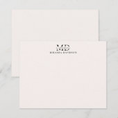 Correspondance Carte de note Monogramme minimale (Devant / Derrière)