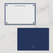Correspondance Carte de note Monogramme Navy Preppy (Devant / Derrière)