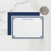 Correspondance Carte de note Monogramme Navy Preppy (Devant/Arrière en situation)