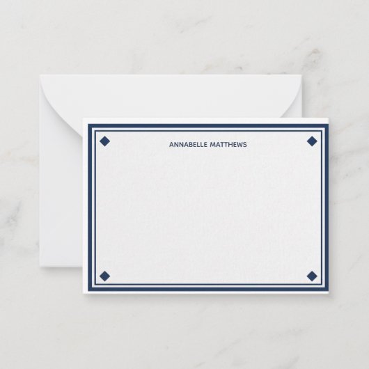 Correspondance Carte de note Monogramme Navy Preppy (Devant)