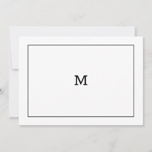 Correspondance Carte de note Monogramme noir et blanc classique