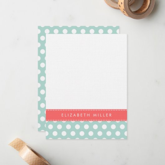 Correspondance Carte de note Monogramme pour Pois de ruban de men (Devant/Arrière en situation)