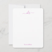 Correspondance Carte de note Monogramme rose et violet Waves (Devant)