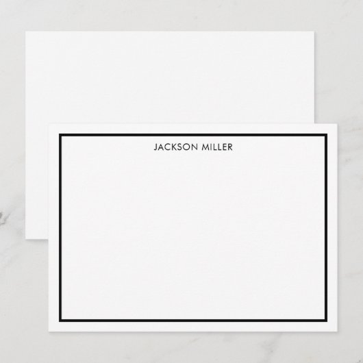 Correspondance Carte de note noire simple (Devant / Derrière)