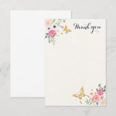 Correspondance Carte de note Papillon Merci (Devant / Derrière)