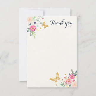 Correspondance Carte de note Papillon Merci