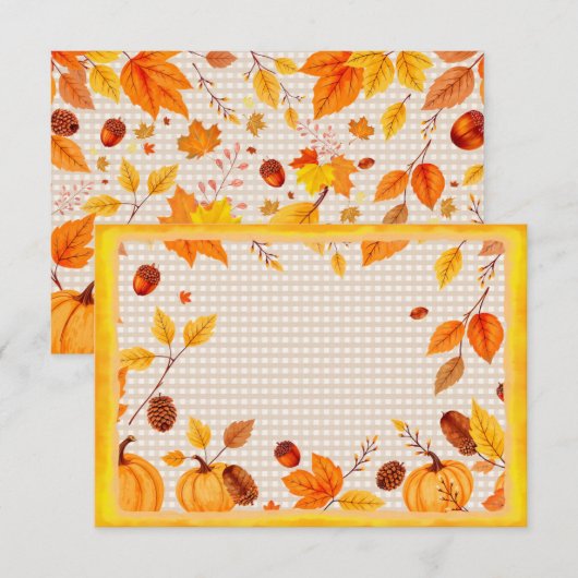 Correspondance Carte de note parfaite pour l'automne (Devant / Derrière)