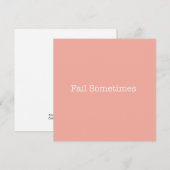 Correspondance Carte de note parfois échouée (Devant / Derrière)