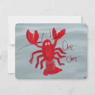 Correspondance Carte de note peinte à l'huile Chop Chop Lobster