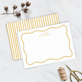 Correspondance Carte de note personnalisée à bordure jaune