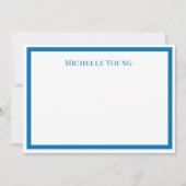 Correspondance Carte de note personnalisée avec nom à rayures ble (Devant)