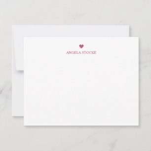 Correspondance Carte de note personnalisée avec nom et rayure ros