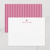 Correspondance Carte de note personnalisée avec nom et rayure ros (Devant / Derrière)
