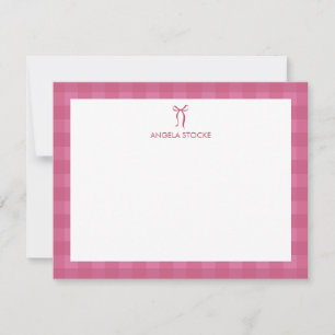Correspondance Carte de note personnalisée avec un nœud rose