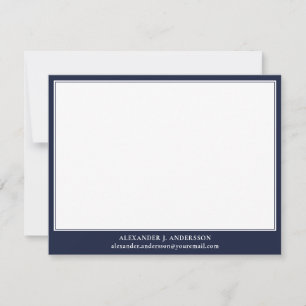 Correspondance Carte de note personnalisée bleu homme d'affaires