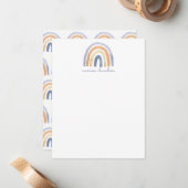 Correspondance Carte de note personnalisée Boho Rainbow Flat (Devant/Arrière en situation)