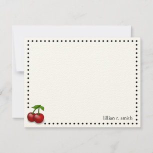 Correspondance Carte de note personnalisée Cerises