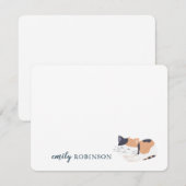 Correspondance Carte de note personnalisée de chat mignon (Devant / Derrière)