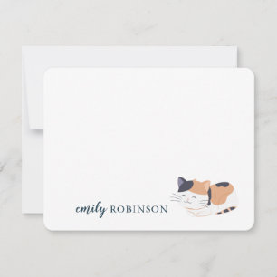 Correspondance Carte de note personnalisée de chat mignon