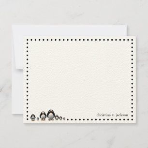 Correspondance Carte de note personnalisée de pingouins mignons