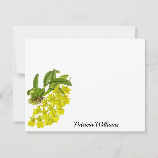Correspondance Carte de note personnalisée Fleur Jaune (Devant)