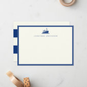 Correspondance Carte de note personnalisée navire marine marine (Devant/Arrière en situation)