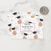 Correspondance Carte de note personnalisée Pink Cupcake (Devant/Arrière en situation)