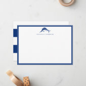 Correspondance Carte de note personnalisée pour espadon de marine (Devant/Arrière en situation)