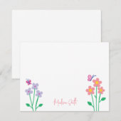 Correspondance Carte de note personnalisée pour jardin de fleurs (Devant / Derrière)