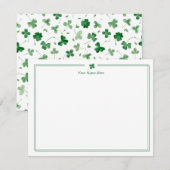 Correspondance Carte de note personnelle verte Shamrock (Devant / Derrière)