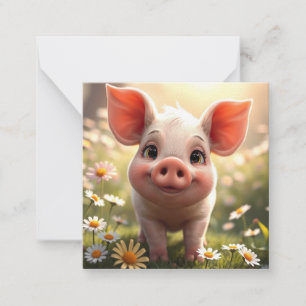 Correspondance Carte de note Piglet Cute