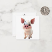 Correspondance Carte de note Piglet Cute (Devant/Arrière en situation)