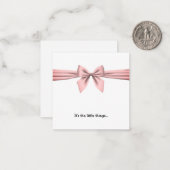 Correspondance Carte de note Pink Bow Mini Merci (Devant/Arrière en situation)