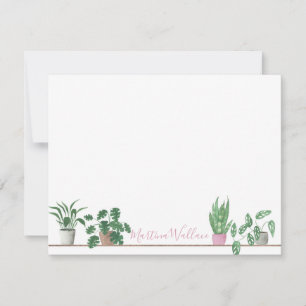 Correspondance Carte de note Plante aquarelle
