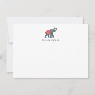 Correspondance Carte de note plat à l'icône d'éléphant sophistiqu