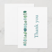 Correspondance Carte de note plat Aqua Sea Glass (Devant / Derrière)