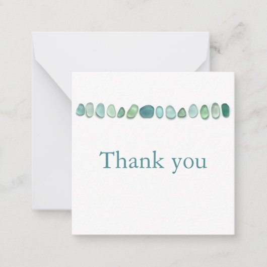 Correspondance Carte de note plat Aqua Sea Glass (Devant)