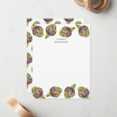 Correspondance Carte de note plat Artichoke (Devant/Arrière en situation)