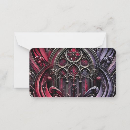 Correspondance Carte de note plat aux arches gothiques (Devant)