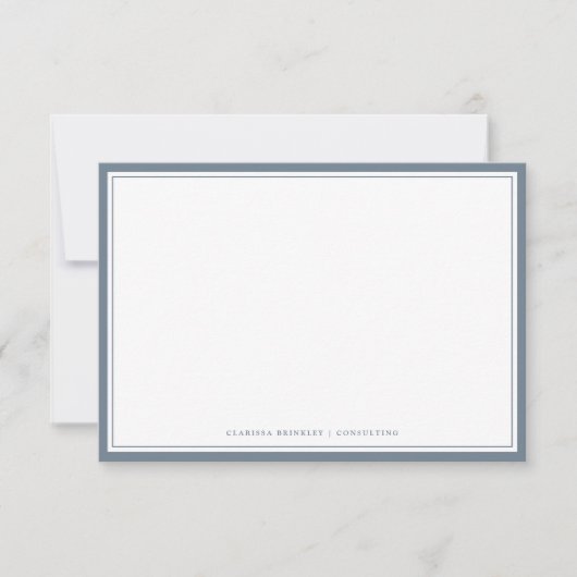 Correspondance Carte de note plat bleu ardoise minimale (Devant)