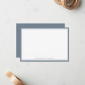 Correspondance Carte de note plat bleu ardoise minimale (Devant/Arrière en situation)
