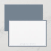 Correspondance Carte de note plat bleu ardoise minimale (Devant / Derrière)