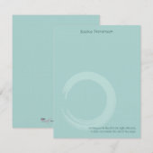 Correspondance Carte de note plat circulaire Zen (bleu) (Devant / Derrière)