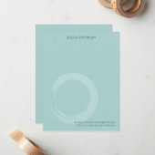 Correspondance Carte de note plat circulaire Zen (bleu) (Devant/Arrière en situation)