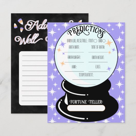 Correspondance Carte de note plat Crystal Ball prédictions (Devant / Derrière)