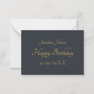 Correspondance Carte de note plat d'anniversaire d'or personnalis
